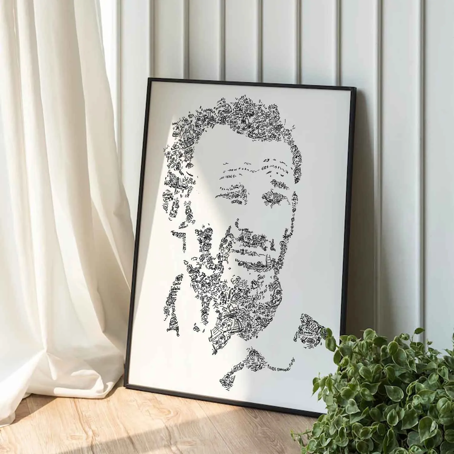 DrawInside Eric Tabarly affiche 30x40 cm voilier