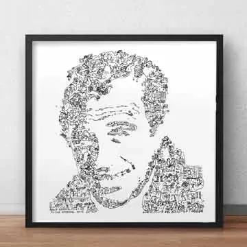 DrawInside Jean Paul Belmondo affiche 20x20 cm cinéma