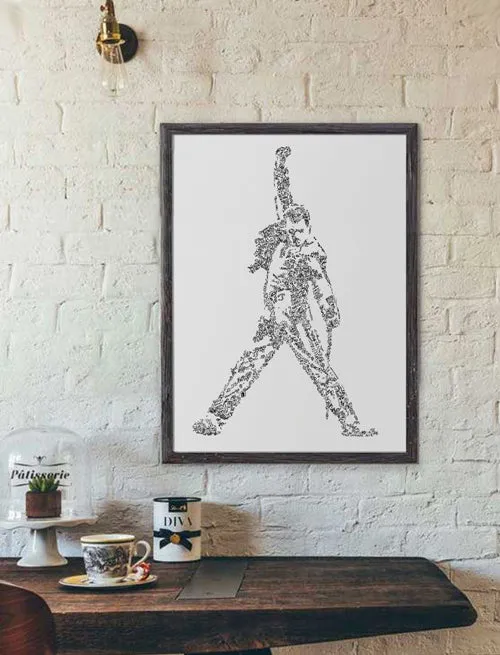 DrawInside Freddie Mercury Queen affiche rock signé