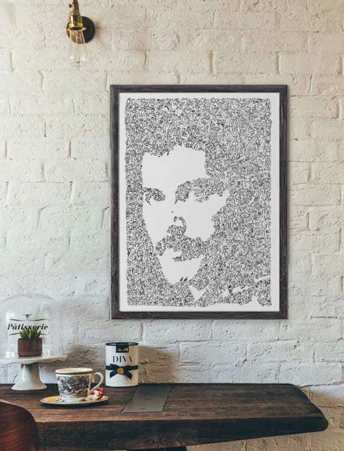 DrawInside Freddie Mercury affiche A4 21x30 cm rock
