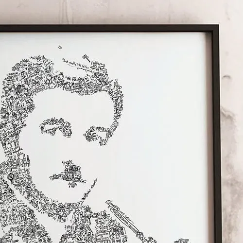 DrawInside William Faulkner affiche A3 littérature