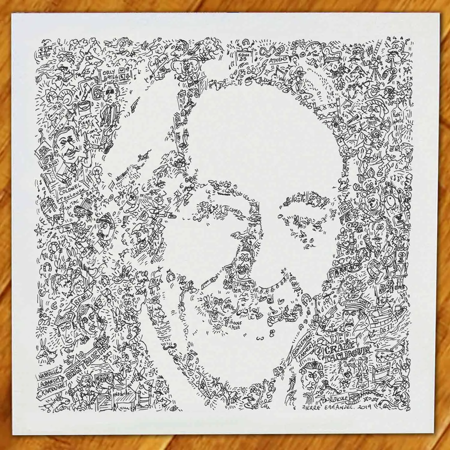 DrawInside Jean Rochefort affiche 30x30 cm cinéma