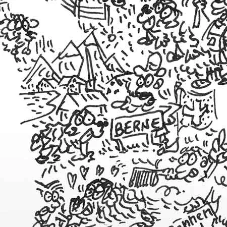 DrawInside Bouvier Bernois affiche A3 papier mat
