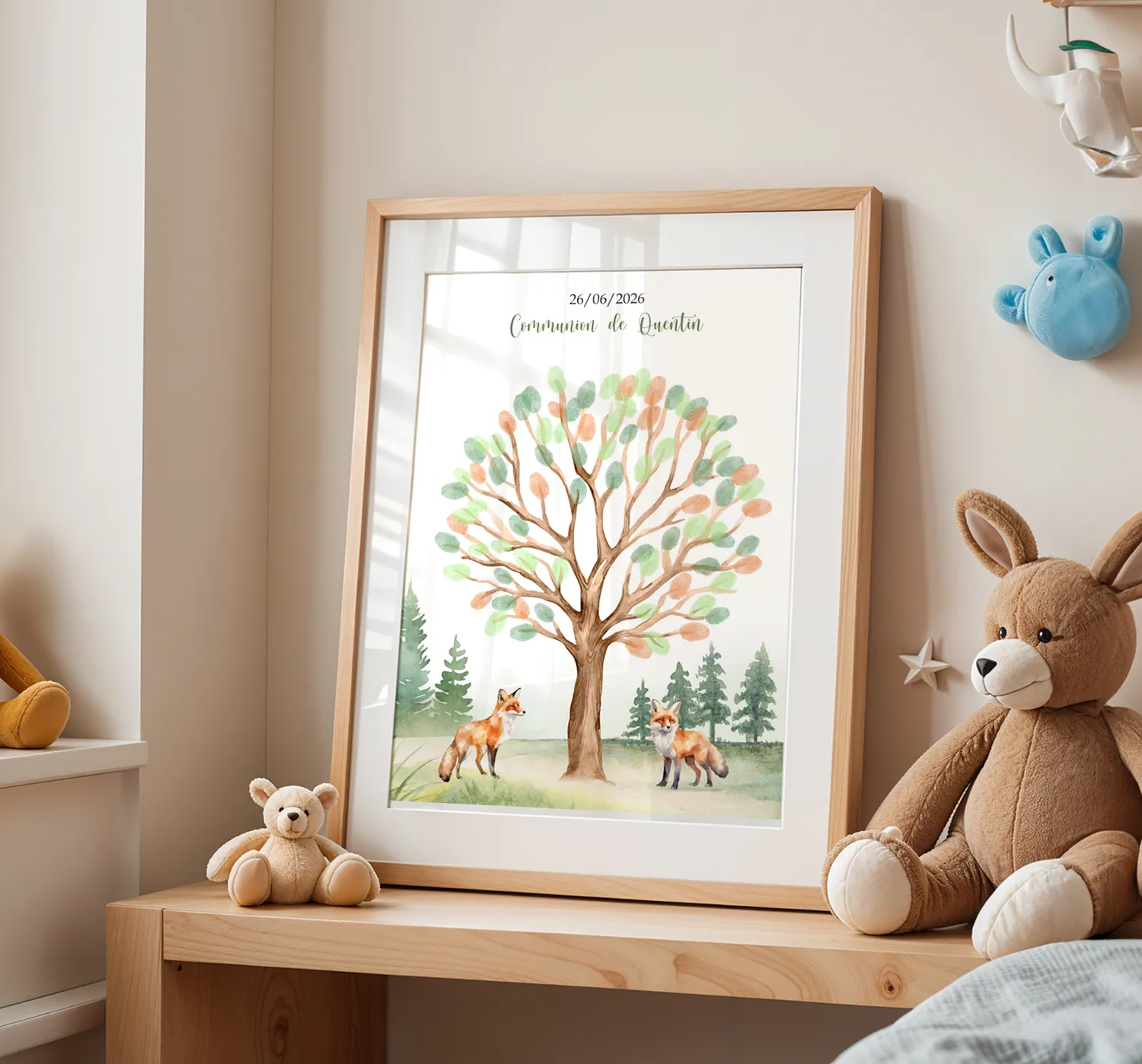 Papeterie Créative Renard arbre à empreintes forêt aquarelle