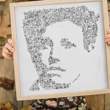 DrawInside Arthur Rimbaud affiche 20x20 cm papier mat