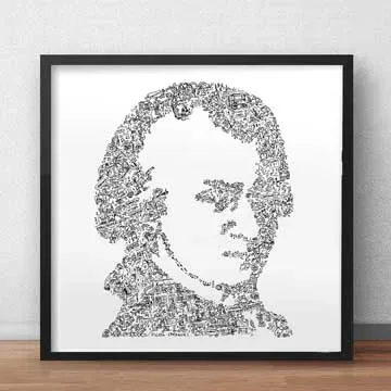 DrawInside Wolfgang Amadeus Mozart affiche 20x20 cm mat