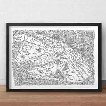 DrawInside Millenium Falcon affiche A3 Star Wars