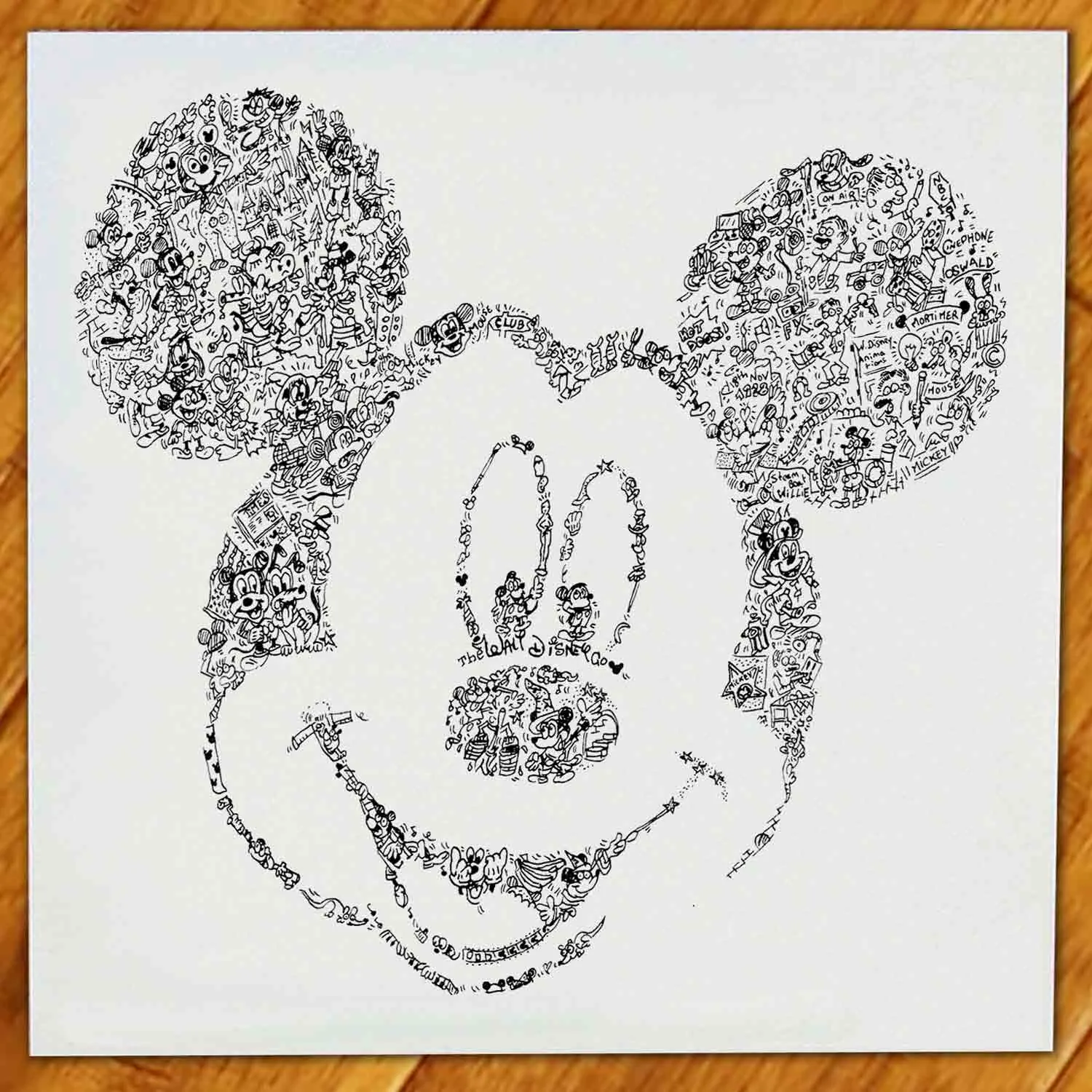 DrawInside Mickey Mouse affiche 30x30 cm doodles