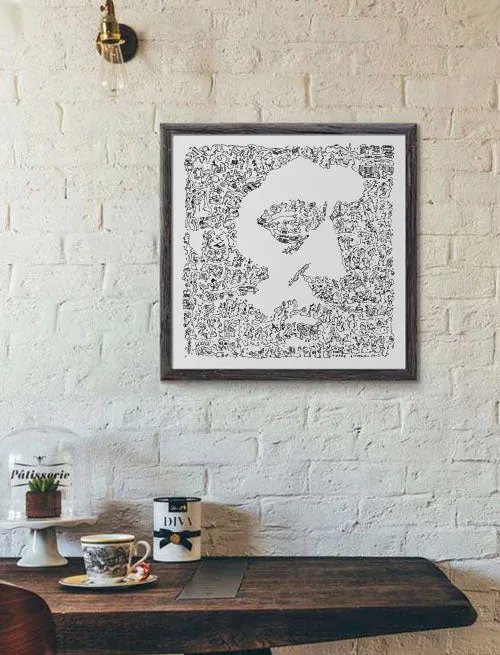 DrawInside Serge Gainsbourg affiche 30x30 cm papier mat
