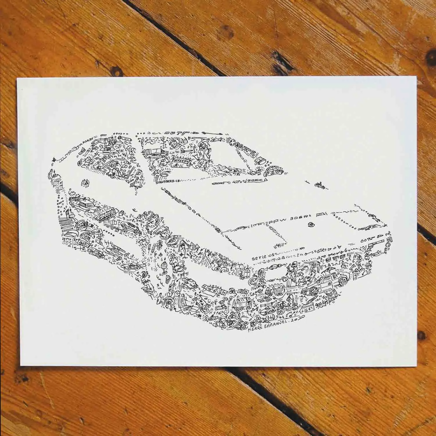 DrawInside Lotus Esprit S1 affiche A3 Wet Nellie