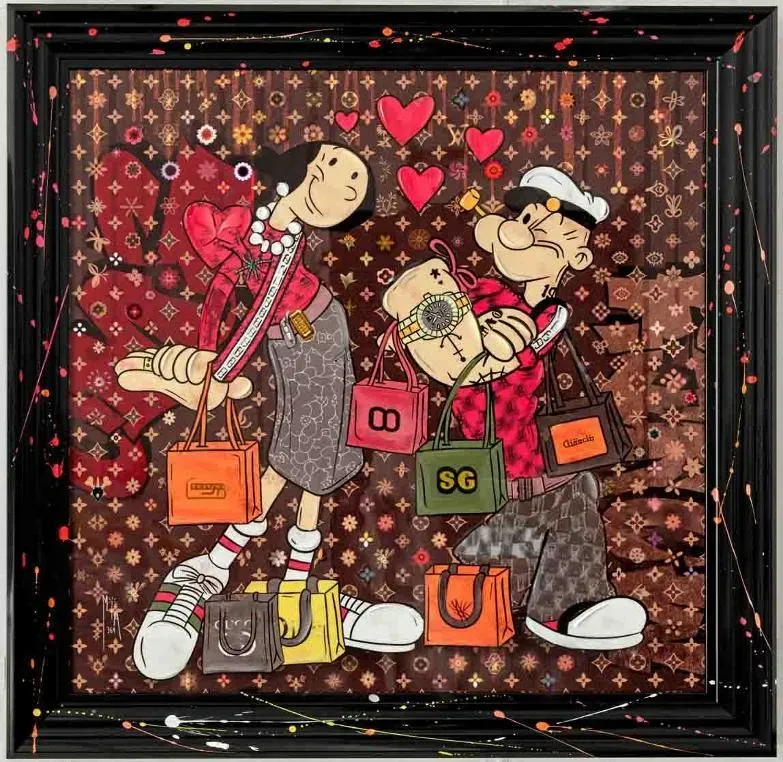 Lacorne Decoration 231106 Popeye & Olive tableau 80x80 cm