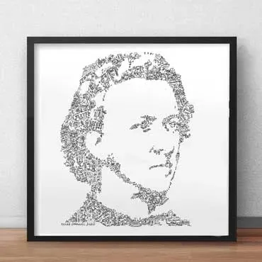 DrawInside Chopin affiche 20x20 cm signée
