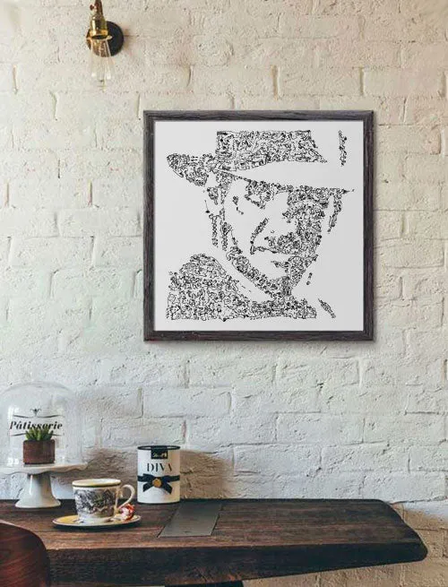 DrawInside Indiana Jones affiche 30x30 cm signée
