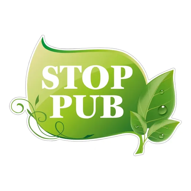 Ambiance Sticker Stop Pub Nature autocollant 7x10 cm