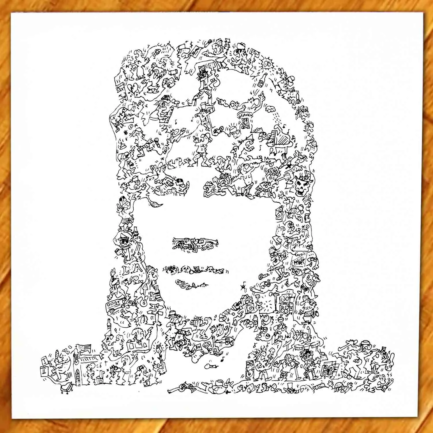 DrawInside Axl Rose affiche 30x30 cm signée