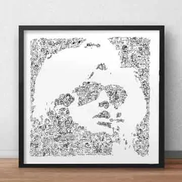 DrawInside Duff McKagan affiche 30x30 cm signée