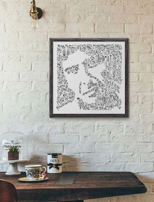 DrawInside Leonard Cohen affiche 30x30 cm papier mat signée