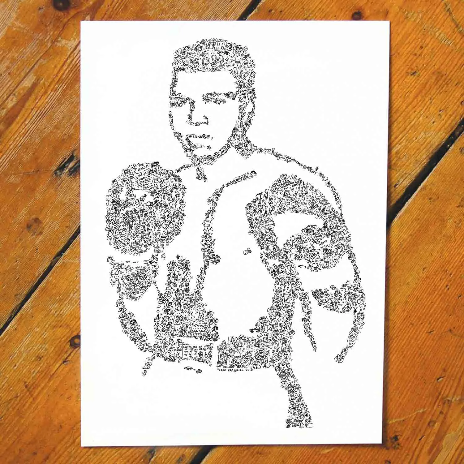 DrawInside Muhammad Ali affiche A4 21x30 cm boxe