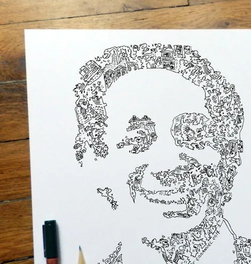 DrawInside Harvey Milk affiche 20x20 cm papier mat