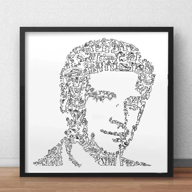 DrawInside Faceman Agence affiche 30x30 cm signée