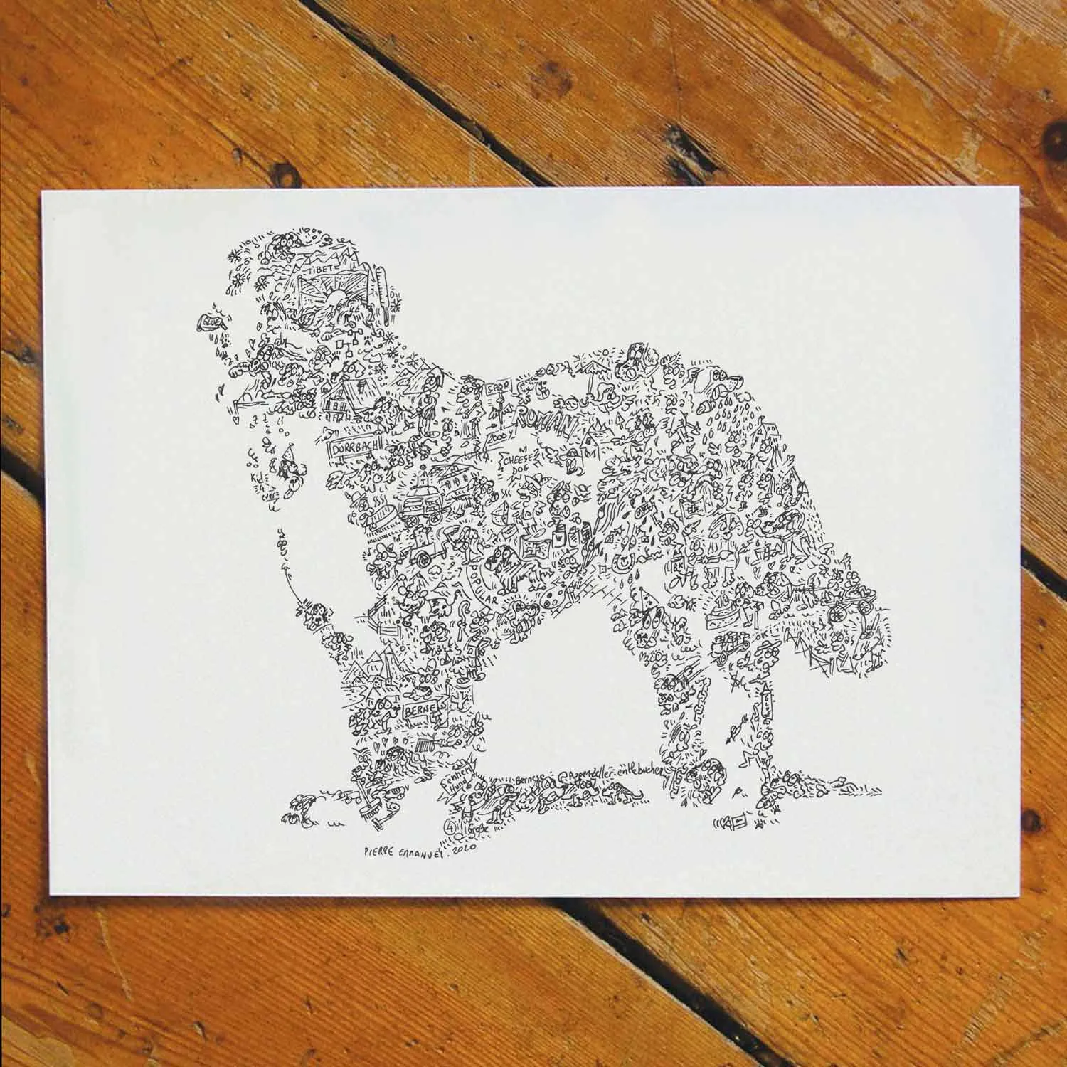 DrawInside Bouvier Bernois affiche A3 papier mat