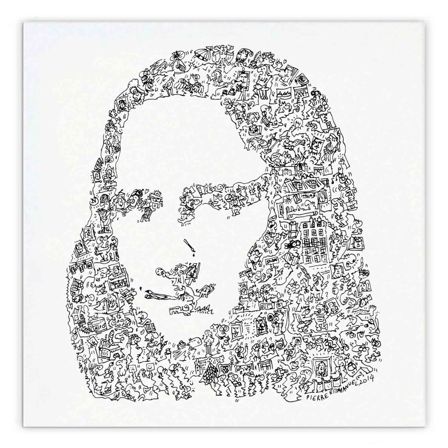 DrawInside Mona Lisa affiche 30x30 cm Joconde