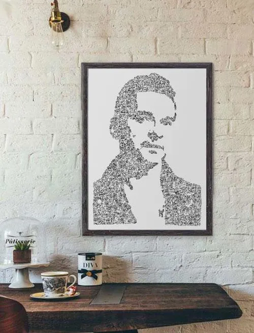 DrawInside Dave Gahan affiche A4 21x30 cm rock signée