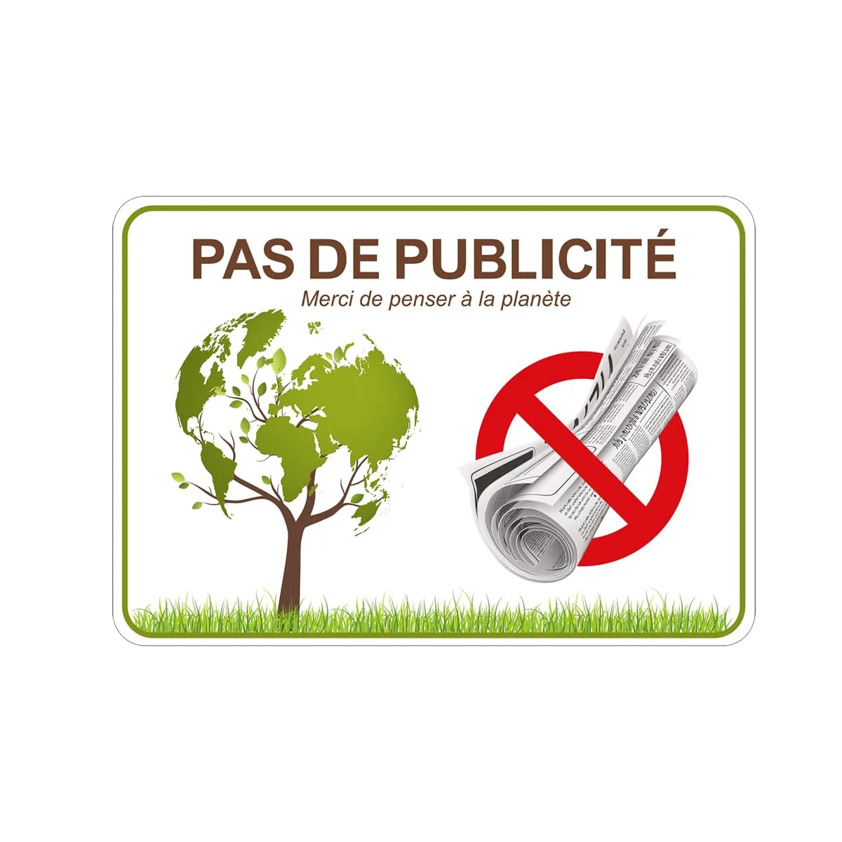 Ambiance Sticker Stop Pub Nature autocollant 7x10 cm