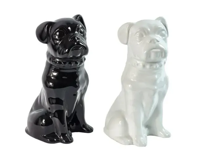 Lacorne Décoration 823 Chiens céramique H 33 cm noir-blanc