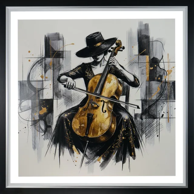 Lacorne Decoration MF83 Violoncelliste déco murale 100x100