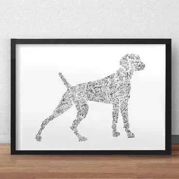 DrawInside Weimaraner affiche A4 21x30 cm chien signée