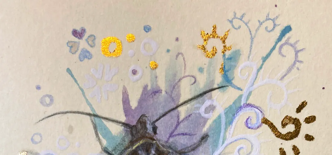 Helena Perry Setaceous Hebrew Moth miniature 8,5x13,5 non encadrée