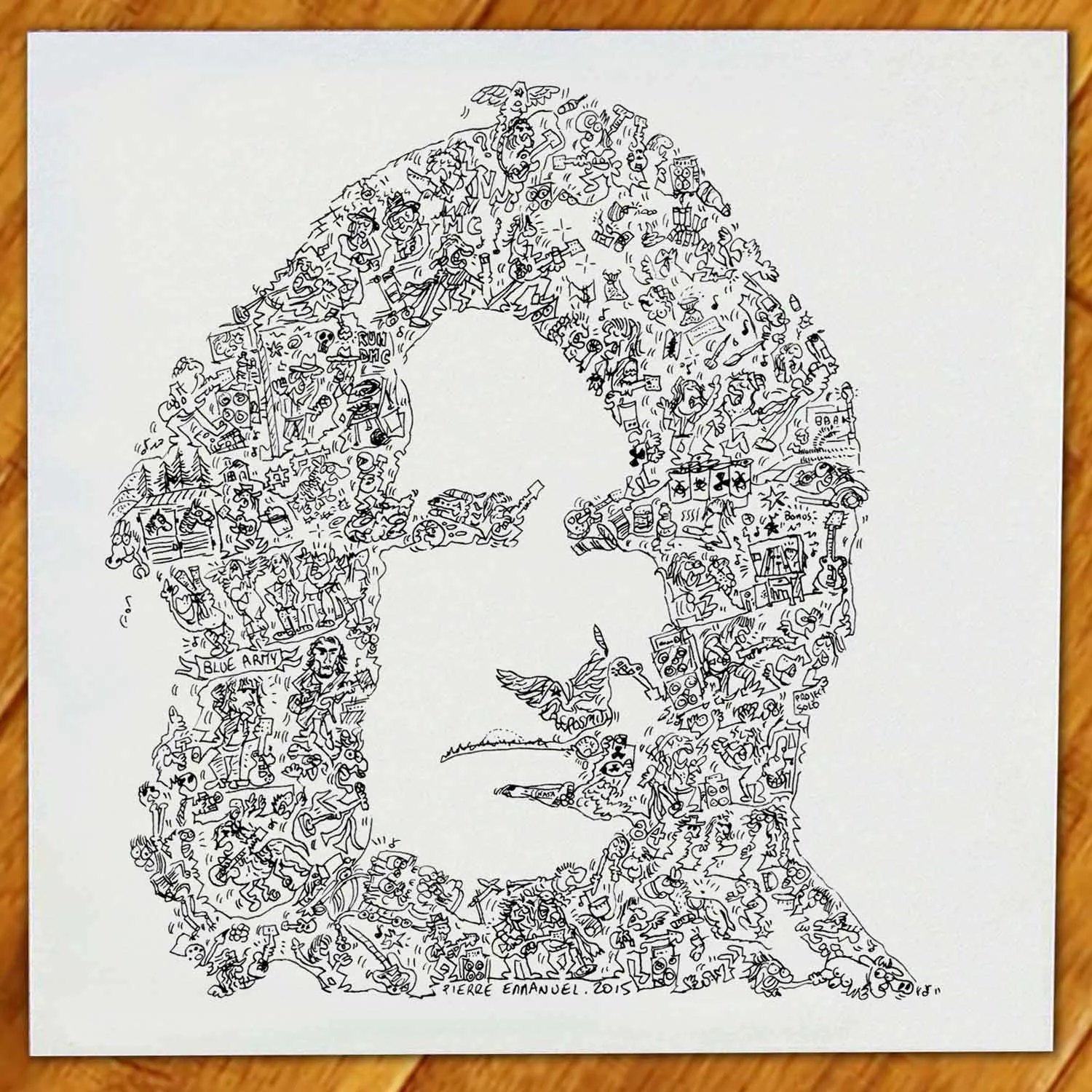 DrawInside Joe Perry Aerosmith affiche 30x30 guitare