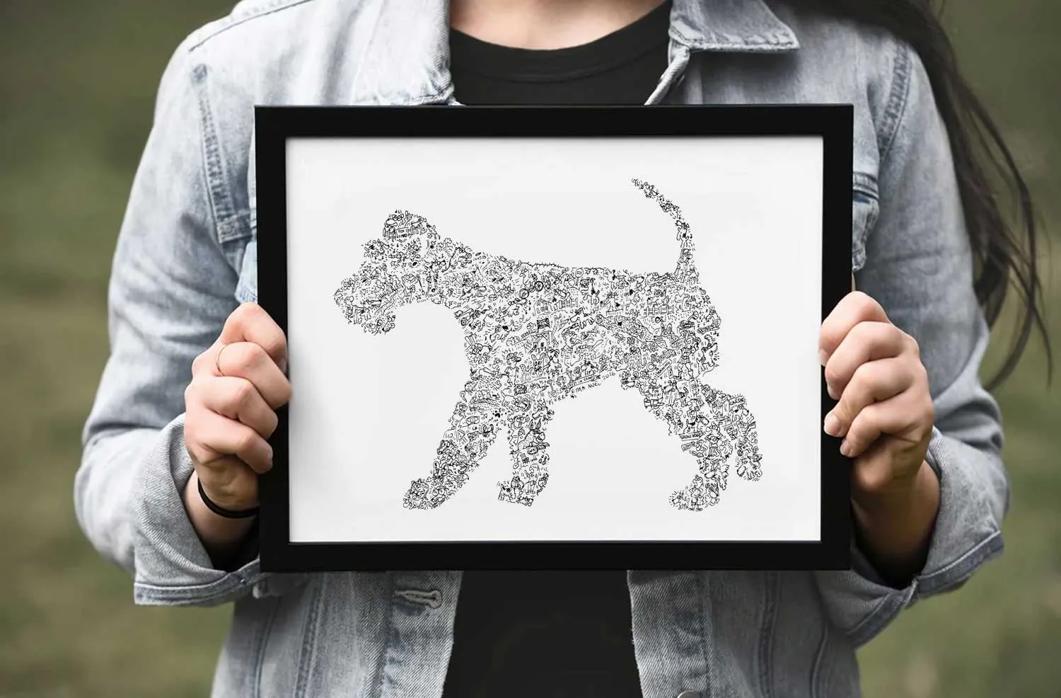 DrawInside Fox Terrier affiche A4 chien à poil dur