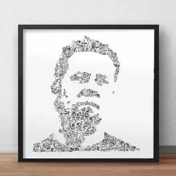 DrawInside James Hetfield affiche 20x20 cm metal