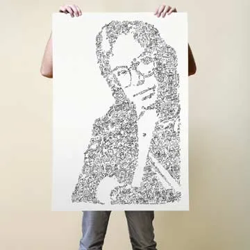DrawInside Jeff Porcaro affiche A4 21x30 cm batteur