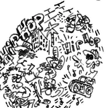 DrawInside Ghetto Blaster affiche A3 papier mat