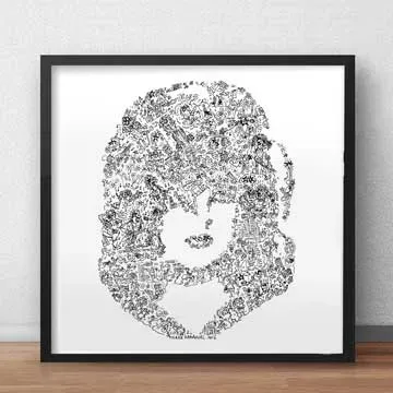 DrawInside Paul Stanley KISS affiche 30x30 cm mat