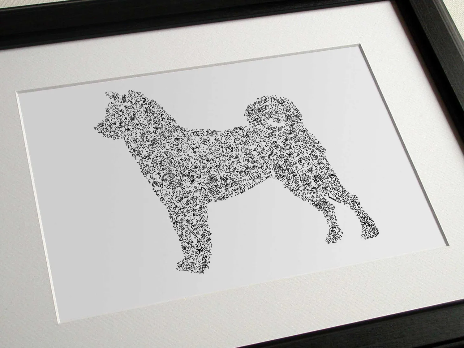 DrawInside Shiba Inu affiche A4 21x30 cm signée