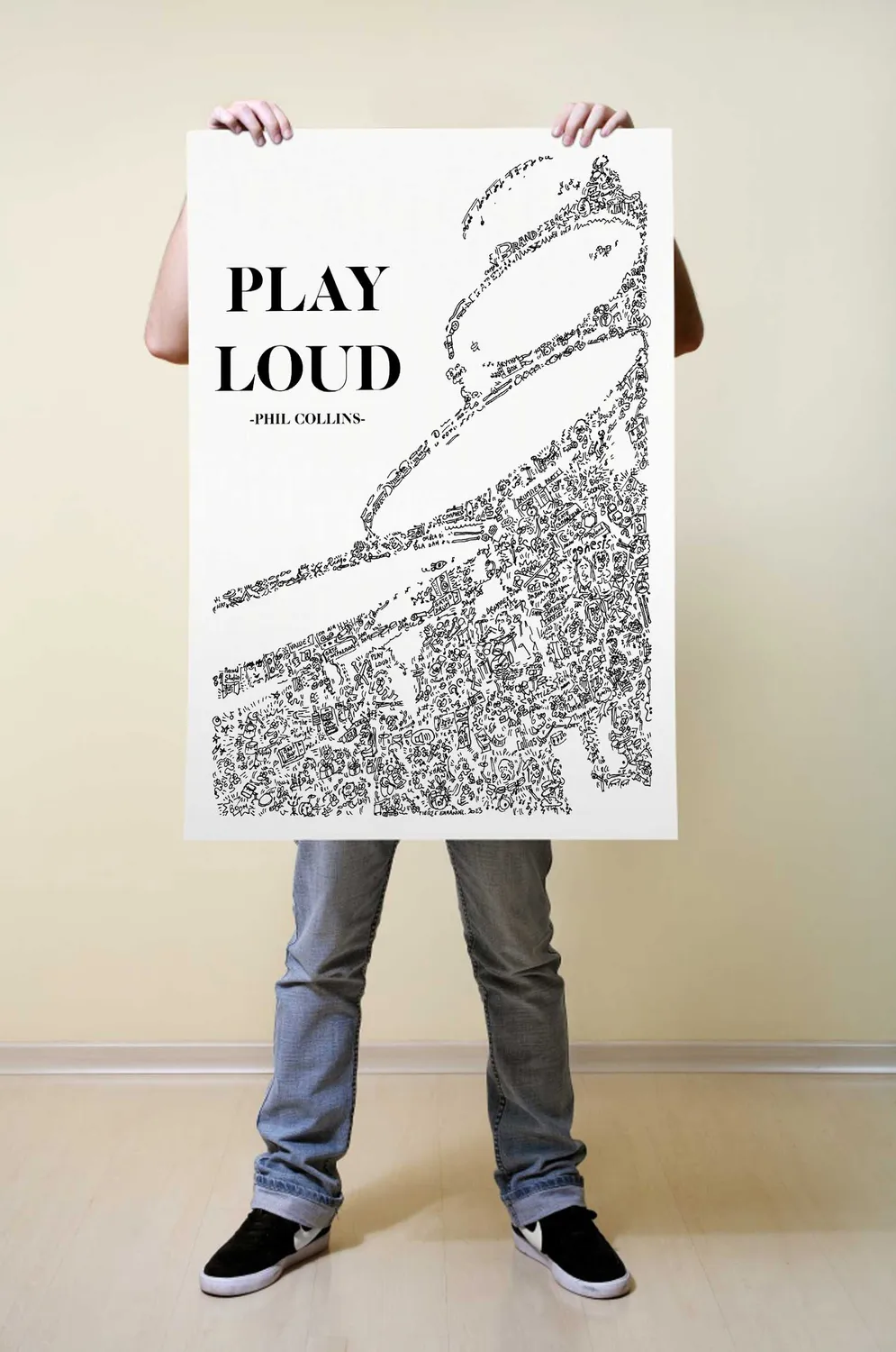 DrawInside Phil Collins affiche A4 21x30 cm Play Loud