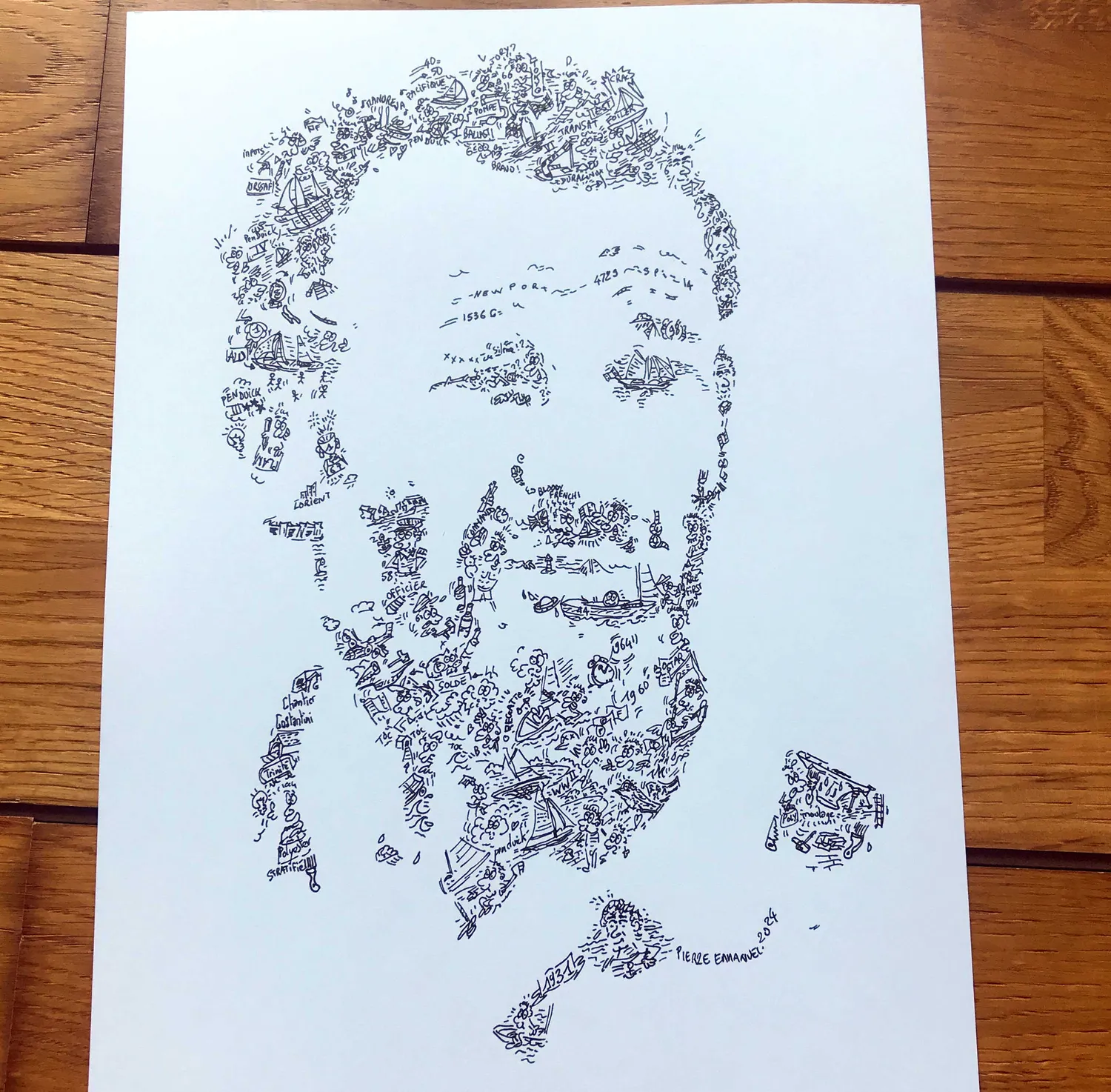 DrawInside Eric Tabarly affiche 30x40 cm voilier