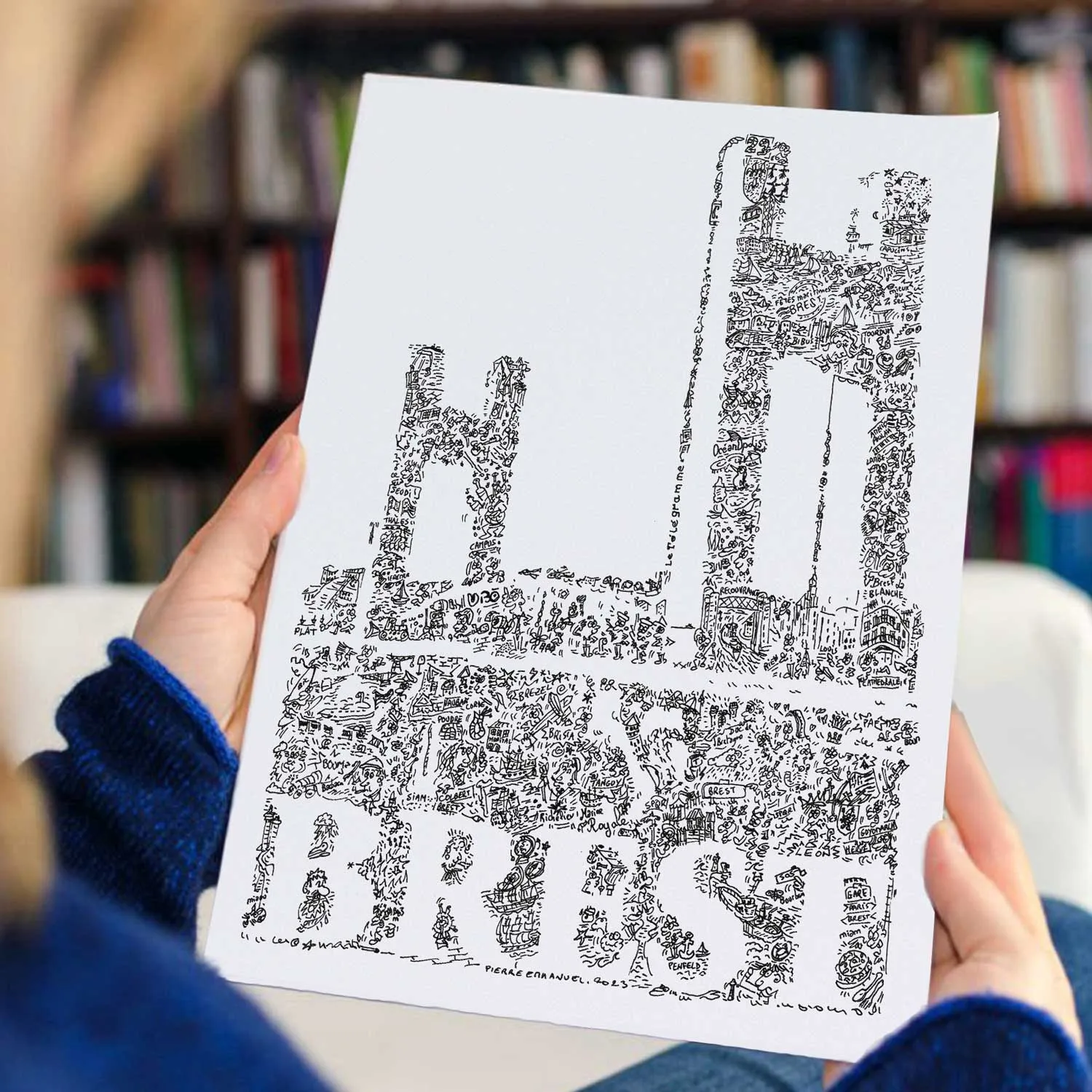 DrawInside Brest affiche A4 21x30 cm pont Recouvrance