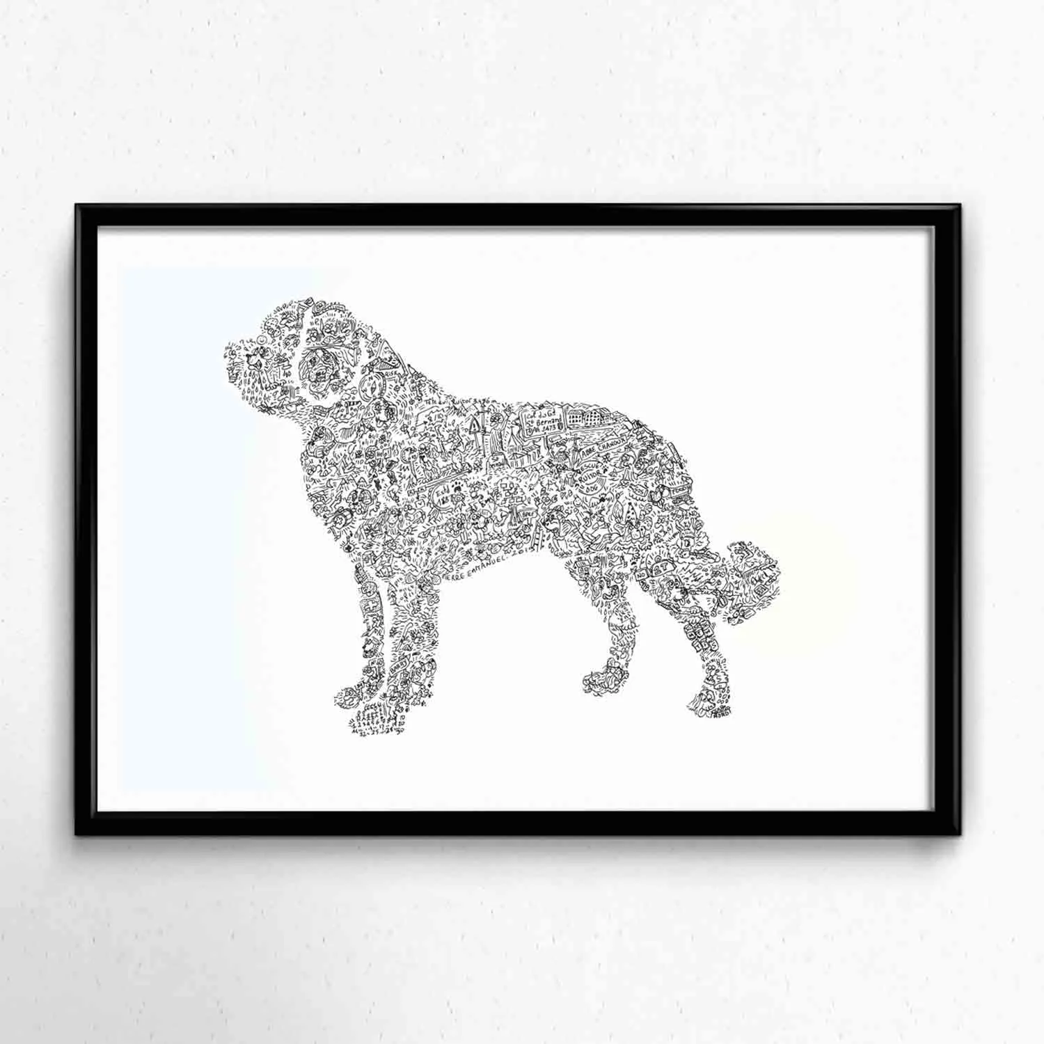 DrawInside Saint-Bernard affiche A3 papier mat
