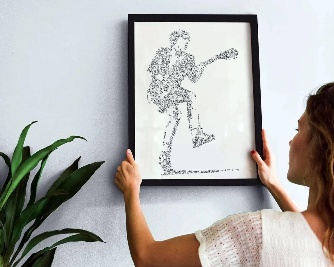 DrawInside Angus Young affiche A4 papier mat AC/DC