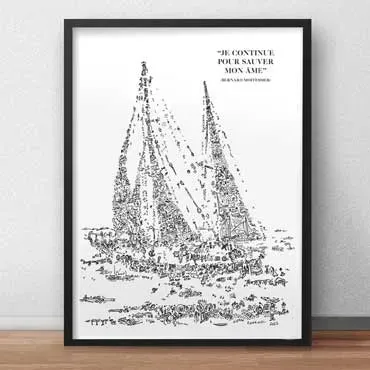 DrawInside Moitessier Joshua affiche A3 voile