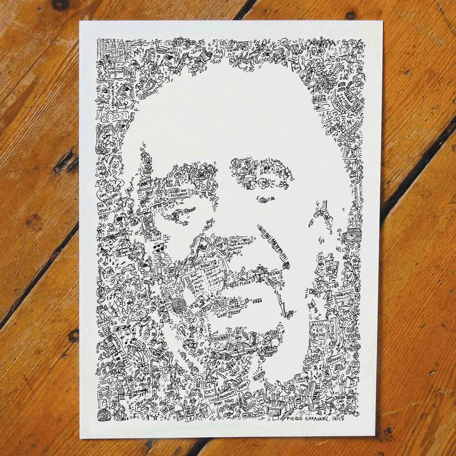 DrawInside John Carpenter affiche A4 21x30 cm cinéma