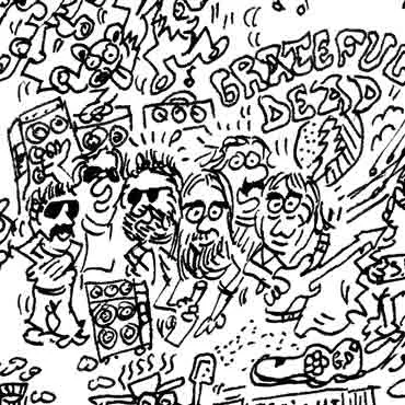 DrawInside Jerry Garcia affiche 20x20 cm Grateful Dead