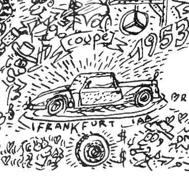 DrawInside Mercedes 220 affiche A4 coupé W187