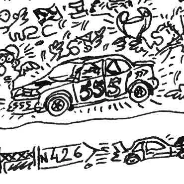 DrawInside Subaru Impreza WRX STI affiche A3 30x42 cm rallye