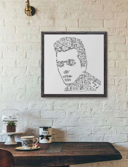 DrawInside Joe Strummer Clash affiche 30x30 cm rock